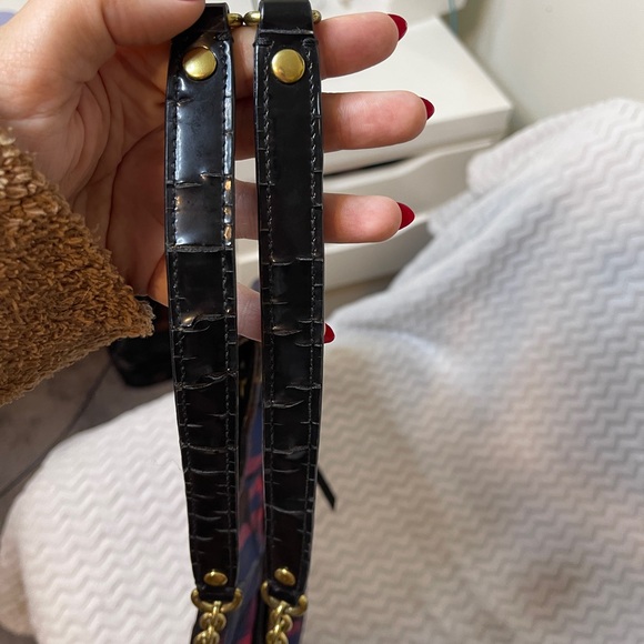 Coach Poppy Lurex Tartan Chain Slim Tote - Picture 4 of 12